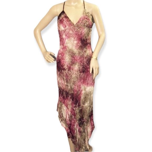 V.O.V.O. Vintage Y2K Long Asymmetrical Artsy Boho Sequined Cocktail Dress Large - Picture 2 of 9